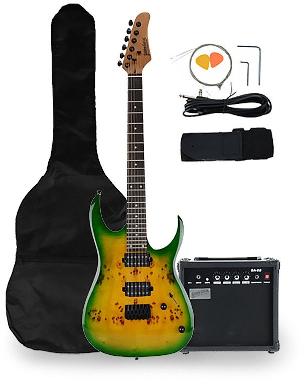 Gitara elektryczna - kompletny zestaw -Golden Guitar PSG-3 Zielony one size