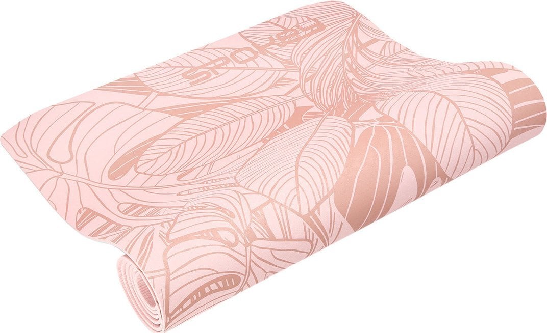 Spokey Mata treningowa Leaf 183 cm x 61 cm x 0.4 cm różowa