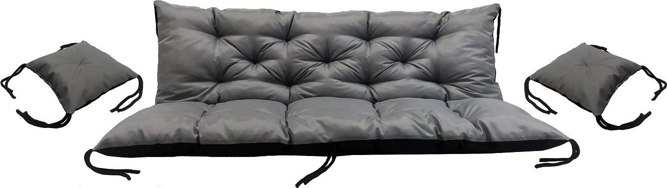 AIO FACTORY Zestaw ogrodowy 150x60x50cm + 2 poduszki wodoodporny szary