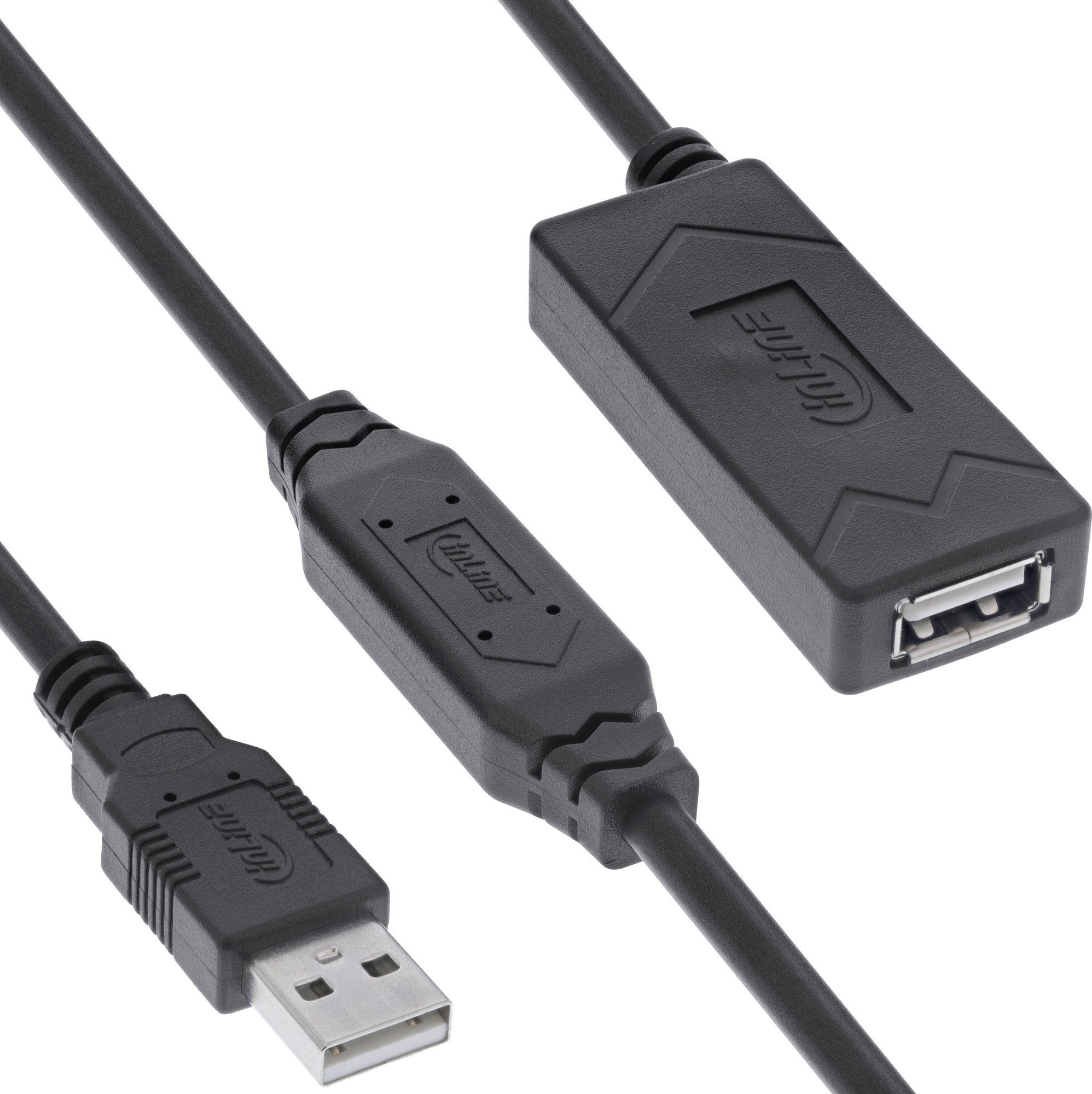 Kabel USB Manhattan USB-A - USB-A 20 m Czarny