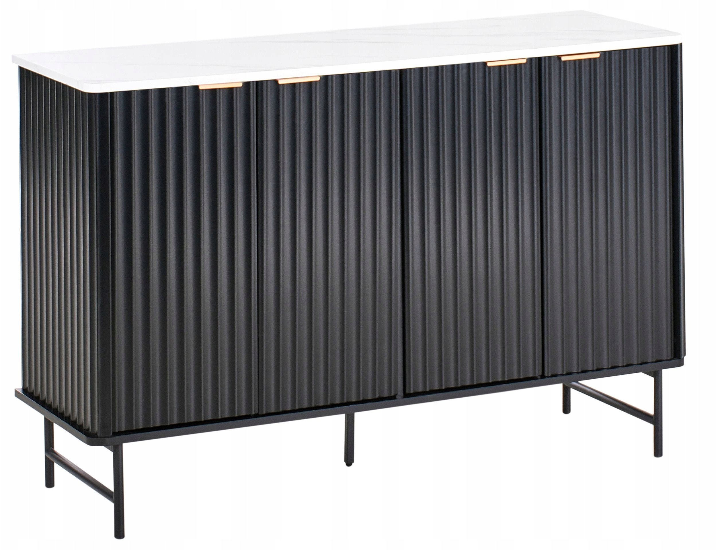 Szafka 4-drzwiowa GLASTONBURY Marmur/ czarny