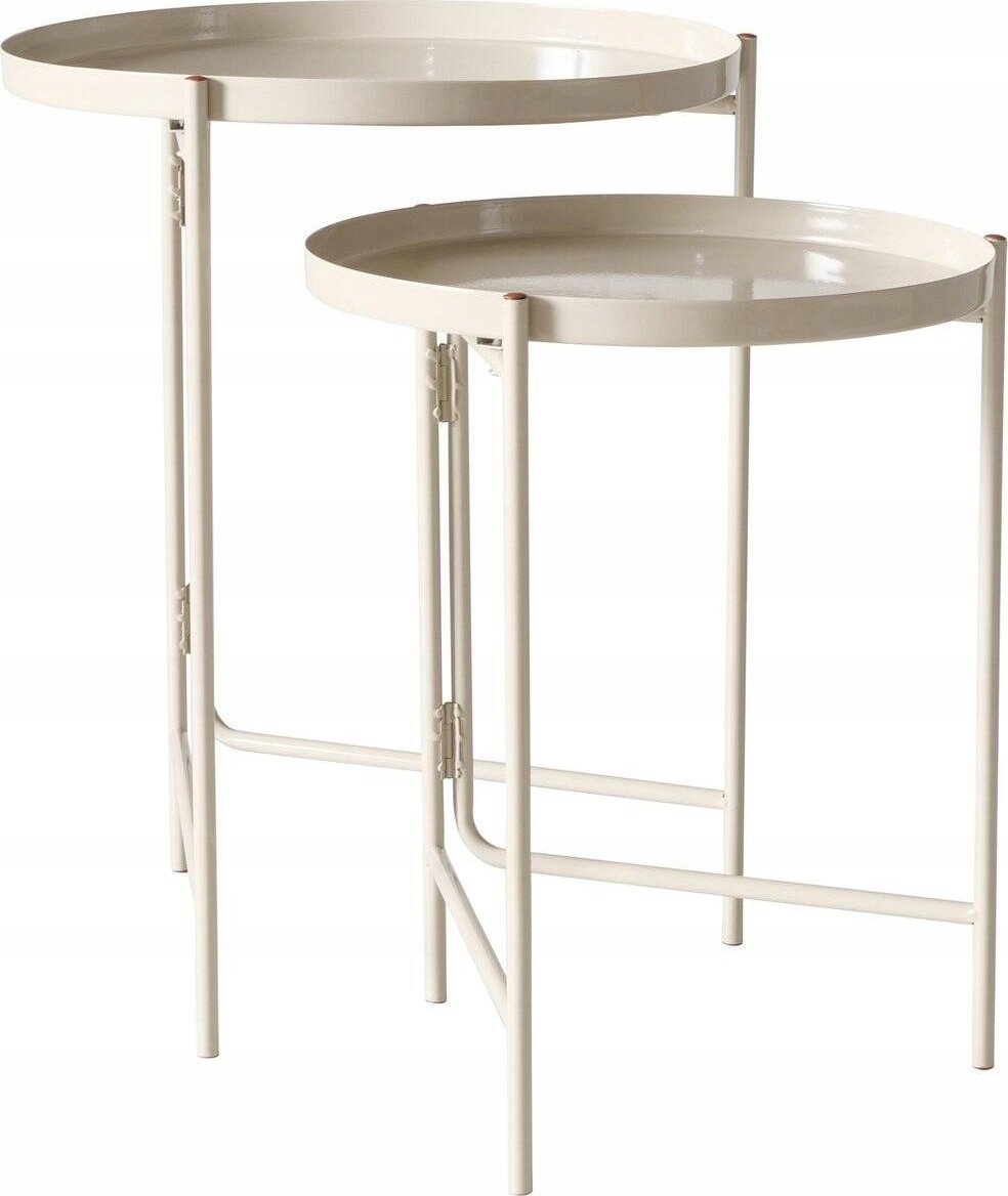 Boltze Zestaw dwóch stolików kawowych DRAGO, beżowy, 2 sztuki