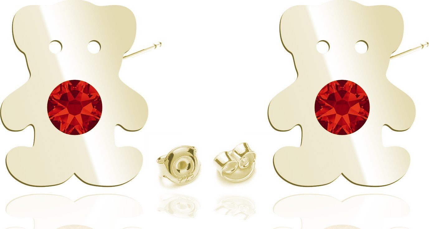 Radziszewska Jewellery Kolczyki z Misiem srebro pozłacane