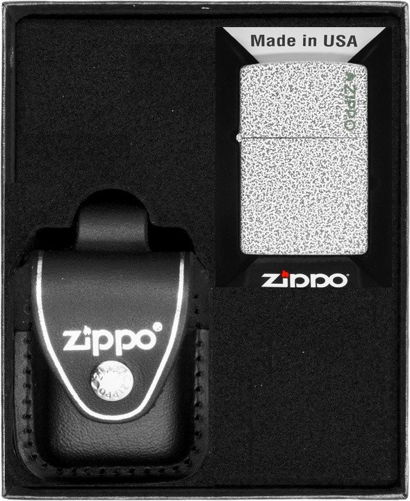 Zestaw ZIPPO Zapalniczka GLACIER LOGO Prezentowy No3