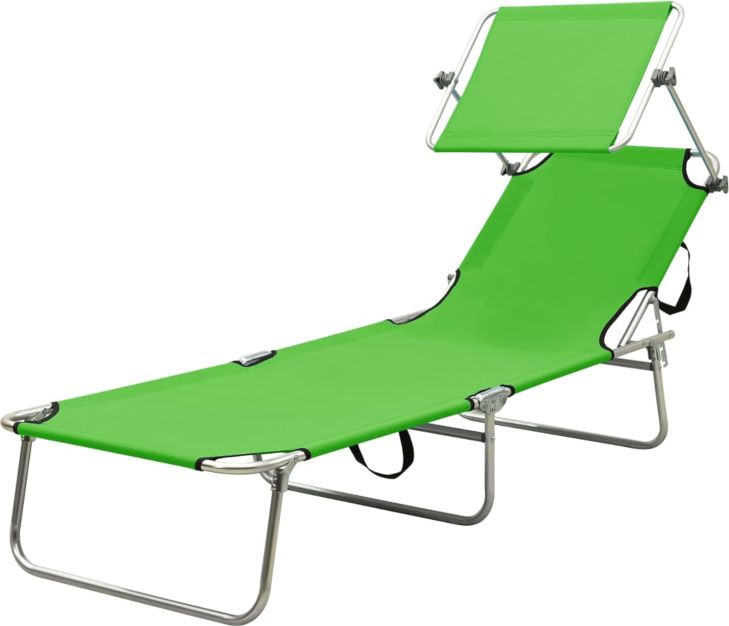 Elior Zielony leżak ogrodowy z zadaszeniem - Lorenzo