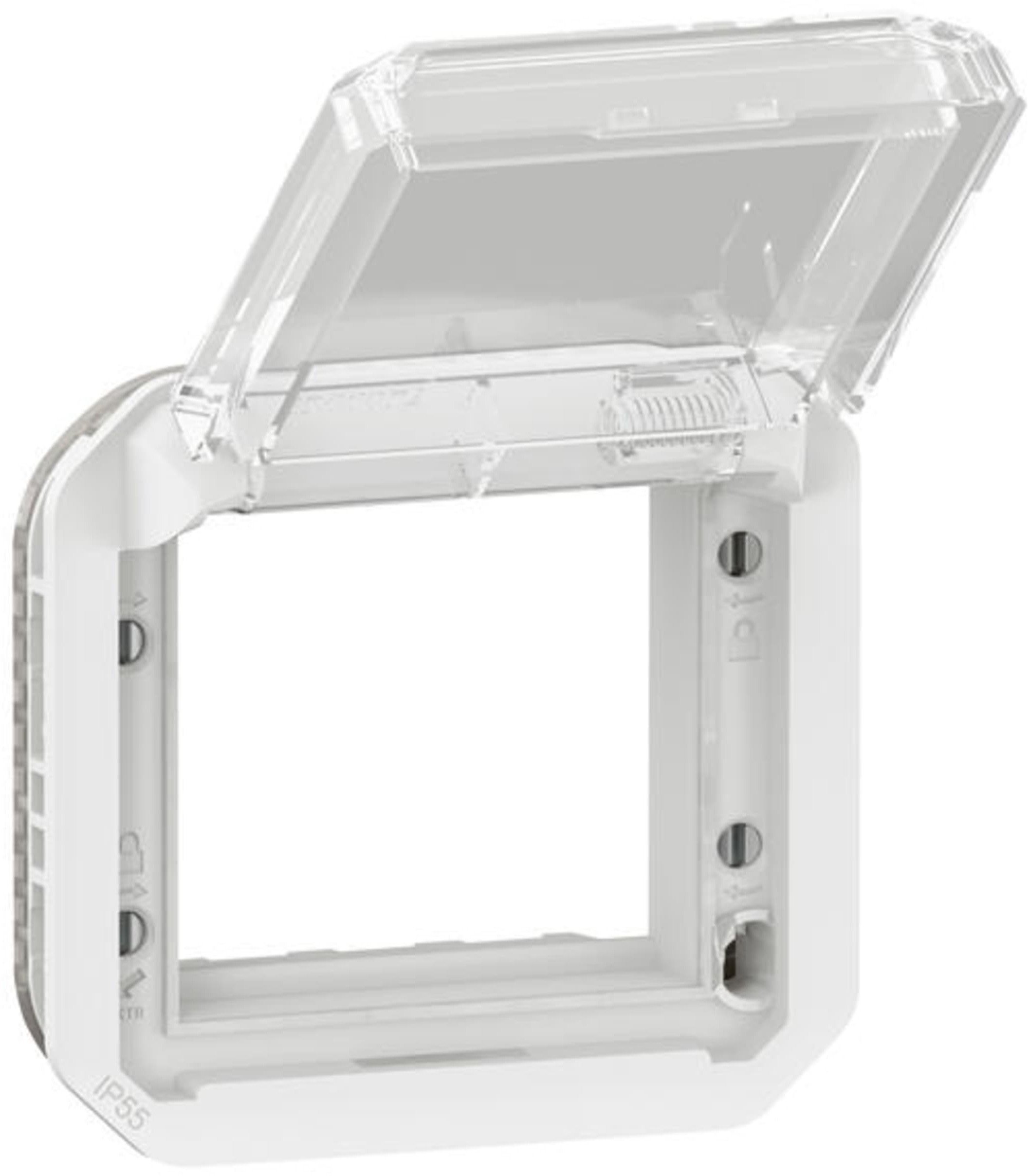 Legrand NOWE PLEXO 55 Adapter Arteor/Mosaic z przezroczystą klapką mechaniczną 70,5x70,5mm biały 069695L