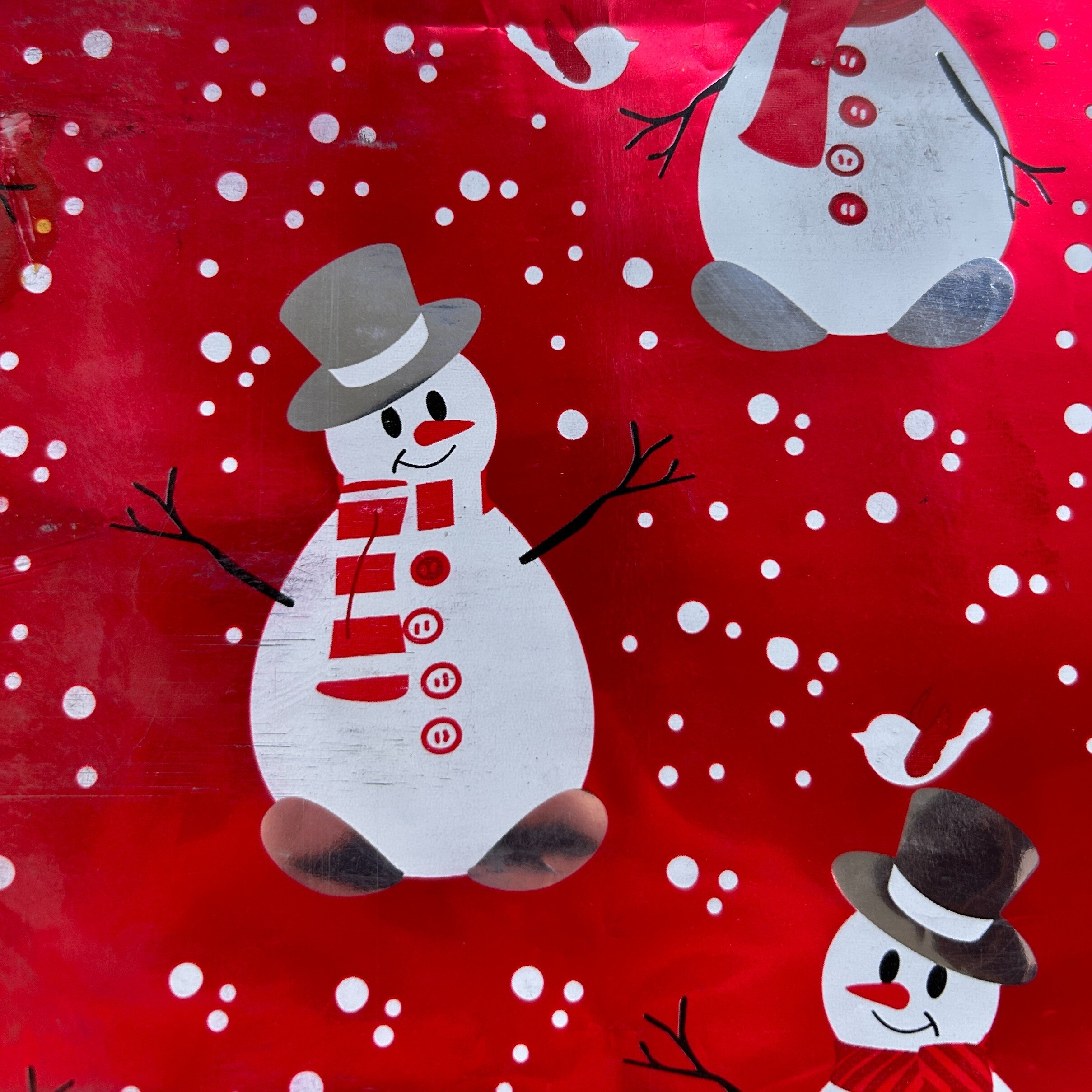 Fastima Folia świąteczna czerwoni bałwanki do pakowania 70cmx2m 306m70