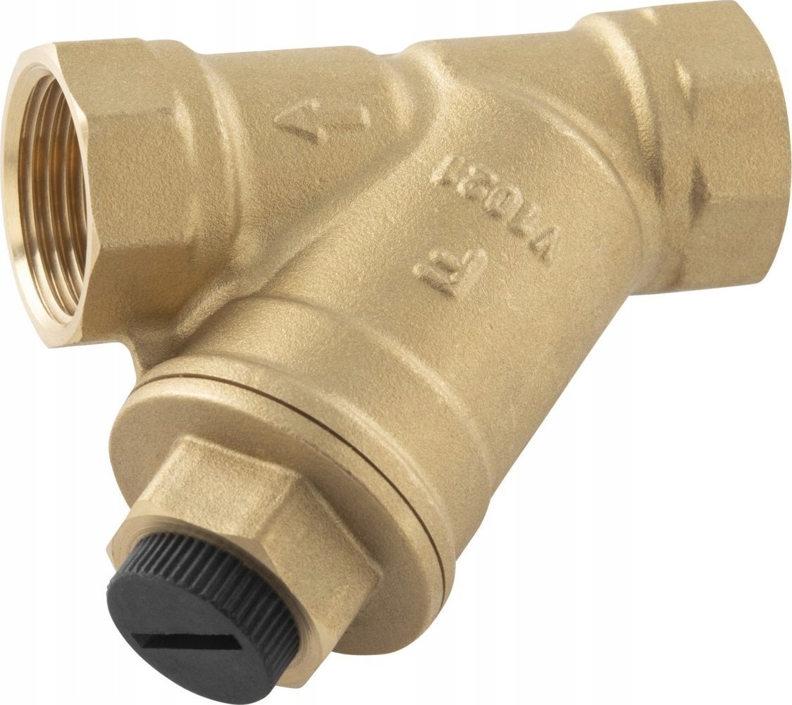 Filtr skośny siatkowy z magnesem, nakrętno-nakrętny, DN40, G1 1/2