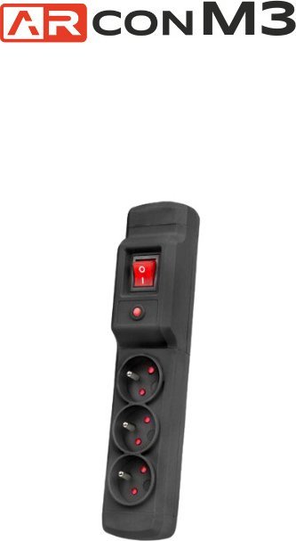 Listwa przeciwprzepięciowa 3 gniazda 5m Czarna ARcon M3 firmy Armac