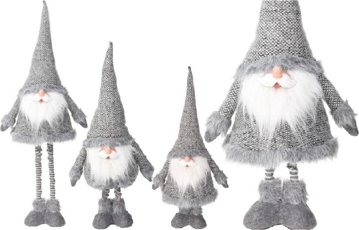 Christmas decoration Ozdoba dekoracyjna świąteczna Mikołaj na teleskopowych nogach srebrny 30x18x100cm