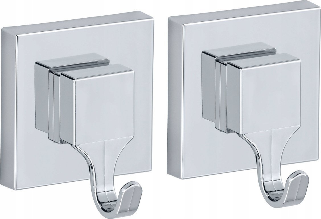 Wenko Wieszaki na przyssawki QUADRO, Vacuum-Loc, 2 sztuki w komplecie, WENKO