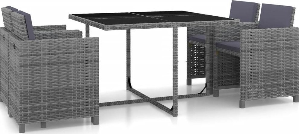 Elior Szary 5-częściowy zestaw nowoczesnych mebli ogrodowych Sailor