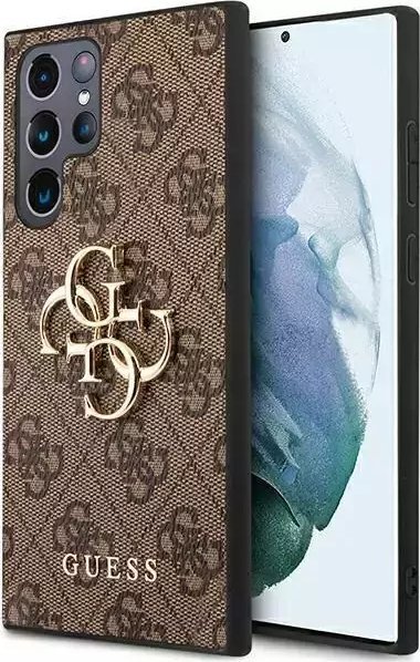 Guess Etui GUHCS23L4GMGBR do Samsung Galaxy S23 Ultra S918 brązowy/brown hardcase 4G Big Metal Logo