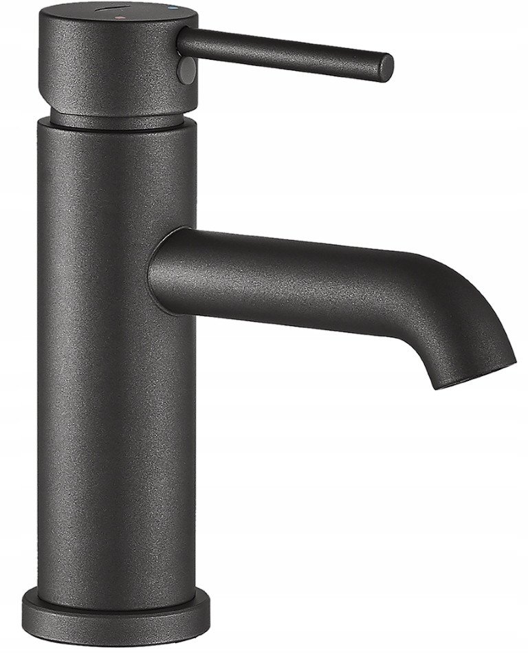 Bateria łazienkowa umywalkowa stojąca grafitowa stal nierdzewna NOIA