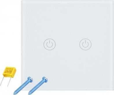 Lamex Włącznik światła dotykowy podwójny biały