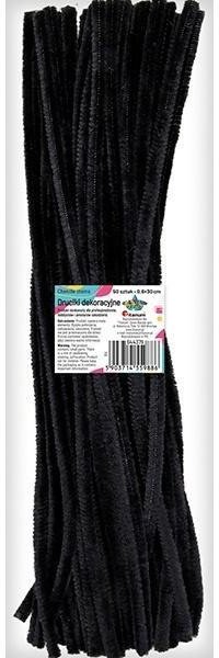 Druciki dekoracyjne 0,6x30cm czarne 50szt