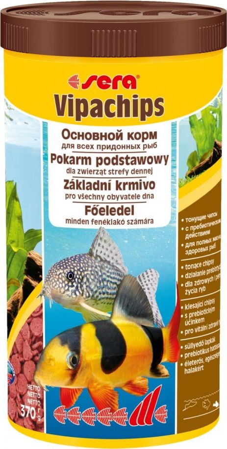 Sera Vipachips Nature 1.000 ml, chipsy tonące - pokarm podstawowy
