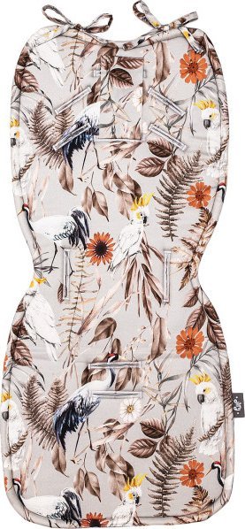 PULP BAMBOO Bambusowa wkładka do wózka - Srebrne Papugi