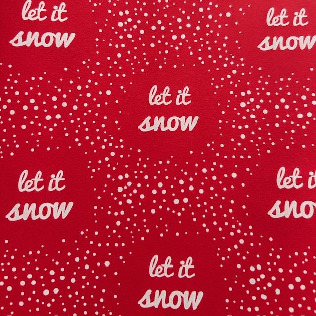 Papier świąteczny do pakowania czerwony let it snow święta 70cmx3m 3m112