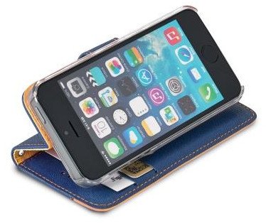 CELLY Apple IPhone 5/5s, Futerał Wally, Onda, Niebiesko-Pomarańczowy