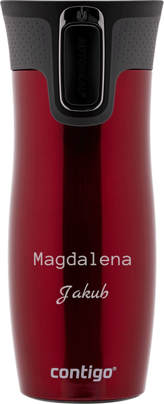 Contigo Kubek termiczny Contigo West Loop 2.0 z własnym napisem - grawer - czerwony