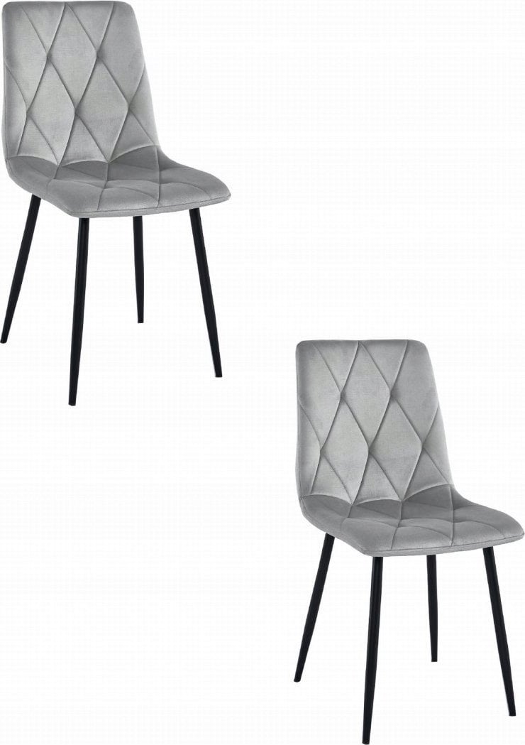 Leobert Krzesło LIBRA - aksamit srebrno-szary / nogi czarne x 2