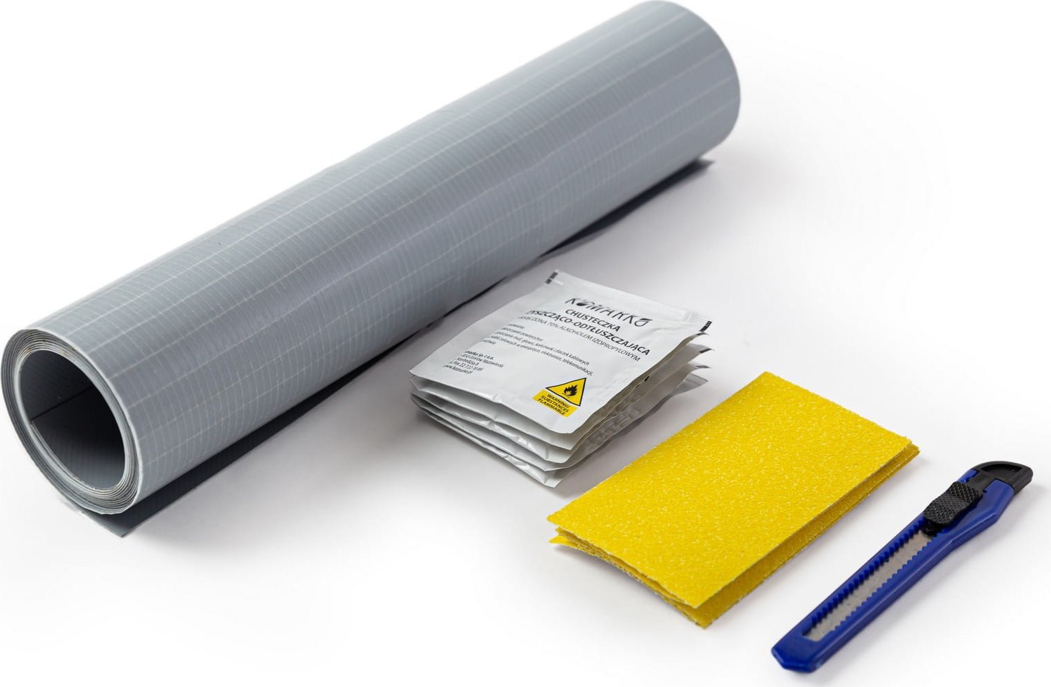 Plandeka Pako Zestaw Naprawczy Do Łatania Plandek 220x32cm SZARY