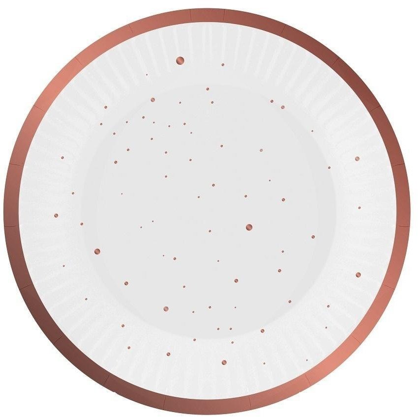 GoDan Talerzyki papierowe Celebrate różowo-złoty 18cm