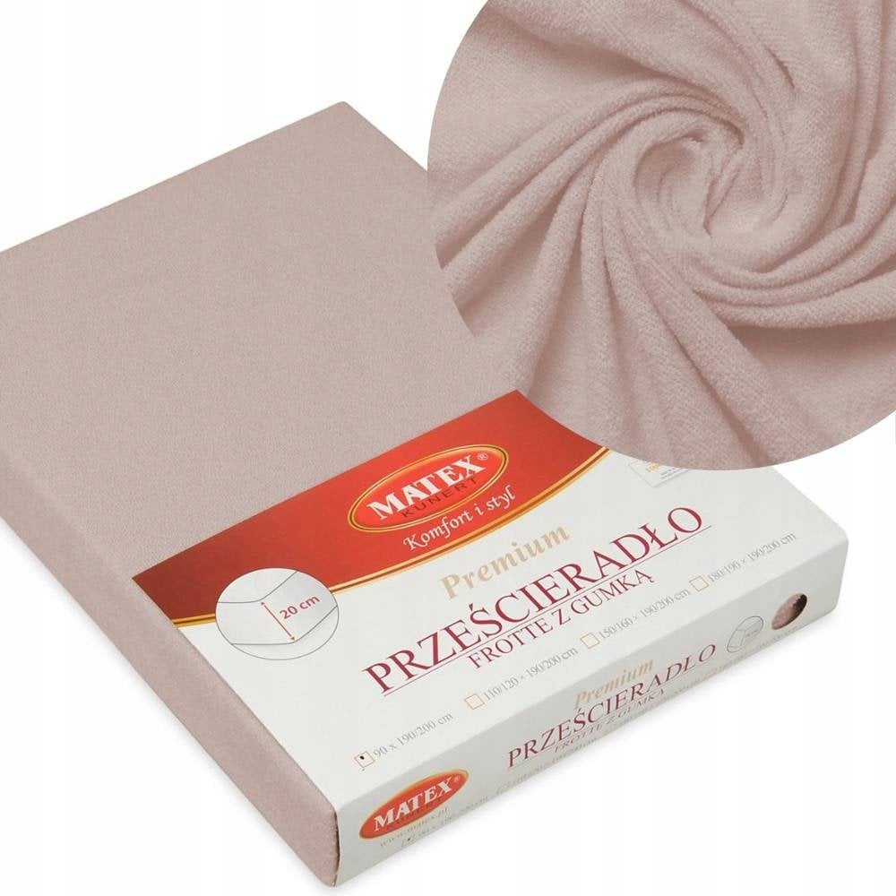 Prześc. frotte z gumą roz. 180/190x190/200x20 PREM