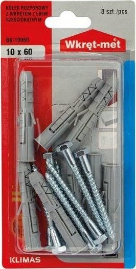 Wkręt-met BLISTER KOŁ.ROZ.Z ŁBEM SZEŚĆ. 10X60 kod:
