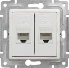 KOS Gniazdo podwójne Vena komputerowe 2 x RJ45 biały (510467)