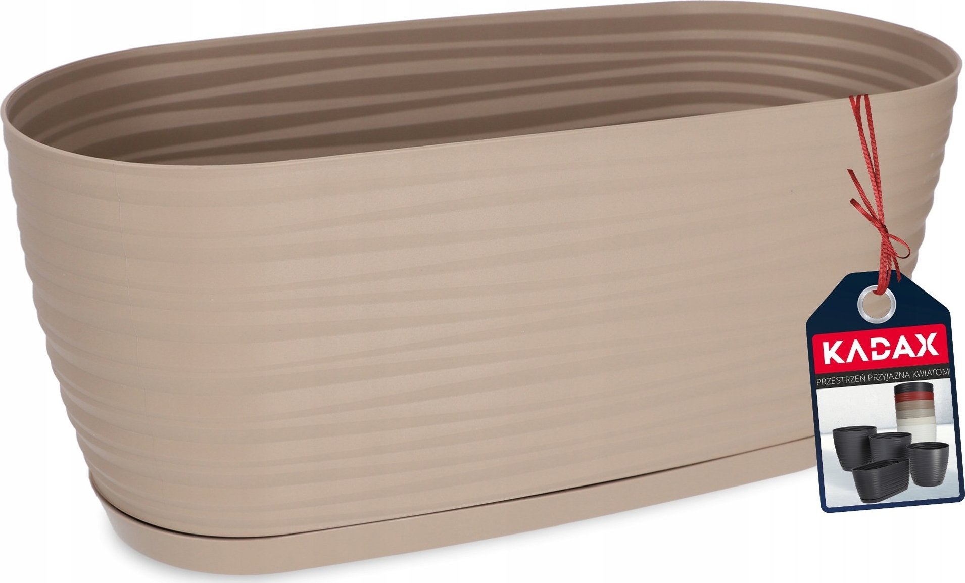 Kadax Doniczka Osłonka Na Kwiaty Podstawka Beżowa 27cm