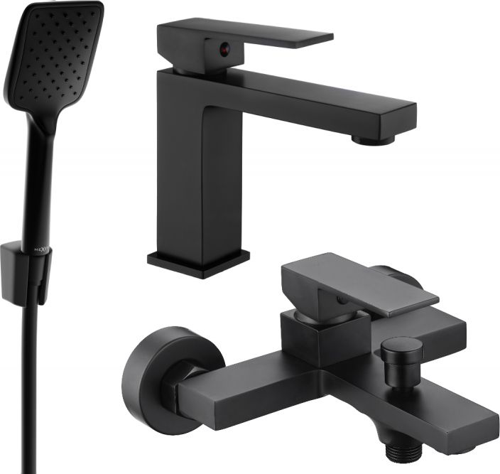 Mexen Mexen Uno R62 zestaw wannowy, czarny - 71403R62-70