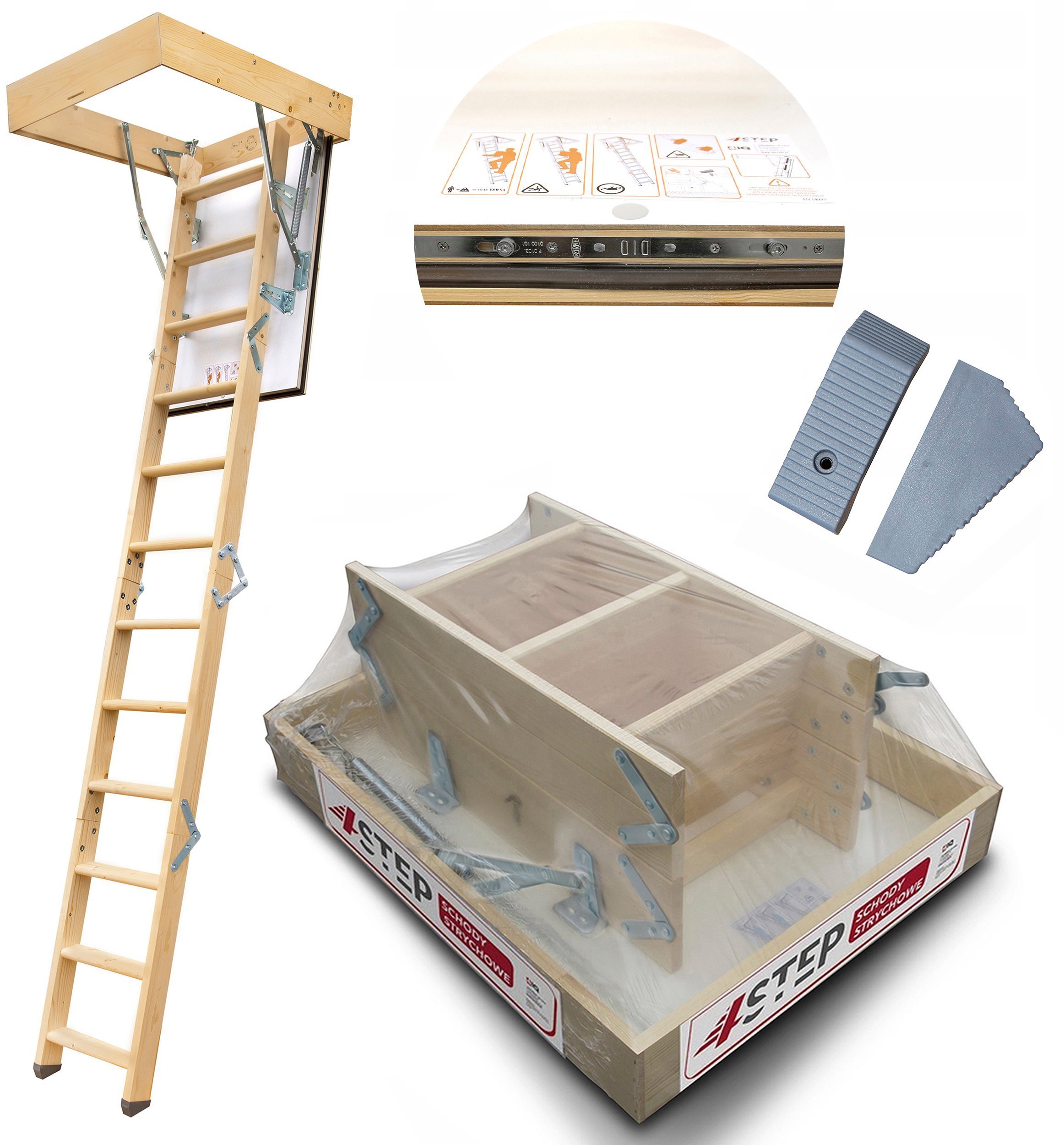 Drzwi Przesuwne Schody Strychowe wyłaz 4STEP GREENLINE* 90x60 35mm 1,05 W/m2K H280