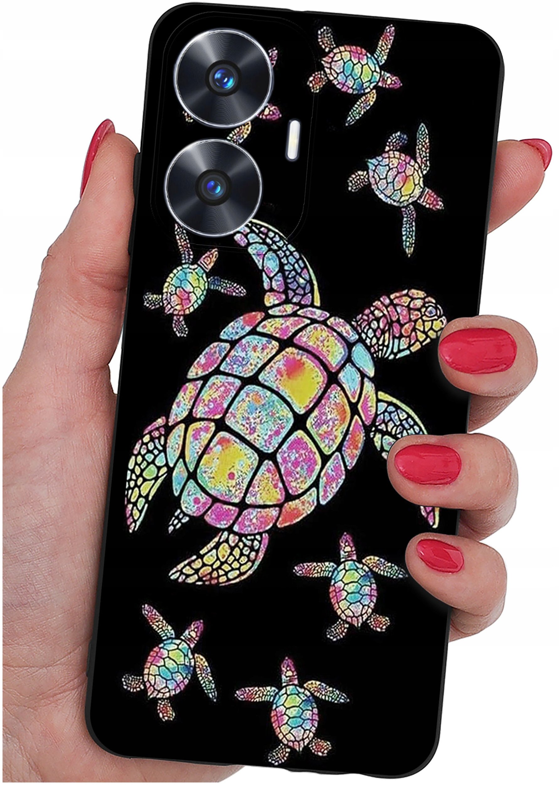 ETUI do Realme C55 WZORY |SILIKONOWE MATT CASE + SZKŁO 9H