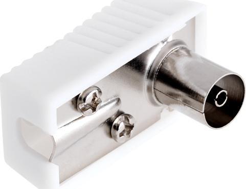 Gniazdo antenowe TV na kabel kątowe duże