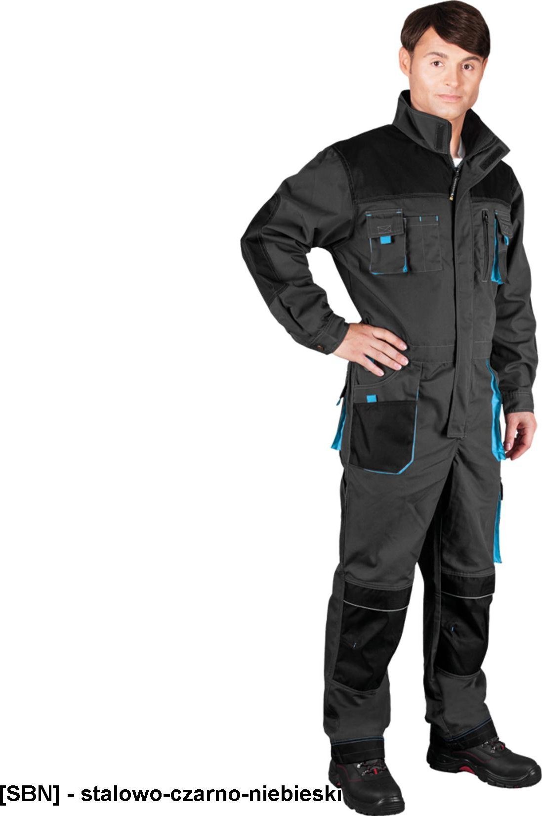 R.E.I.S. LH-FMN-O - KOMBINEZON OCHRONNY - stalowo-czarno-niebieski 52