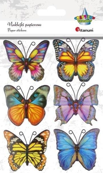 Titanum Naklejki papierowe motyle 6szt