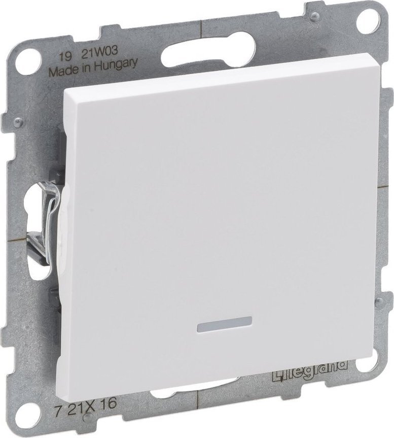 Legrand SUNO - Łącznik schodowy z podświetleniem - 10 AX - 250 V~ - zaciski automatyczne, Biały - Legrand 721116 himp