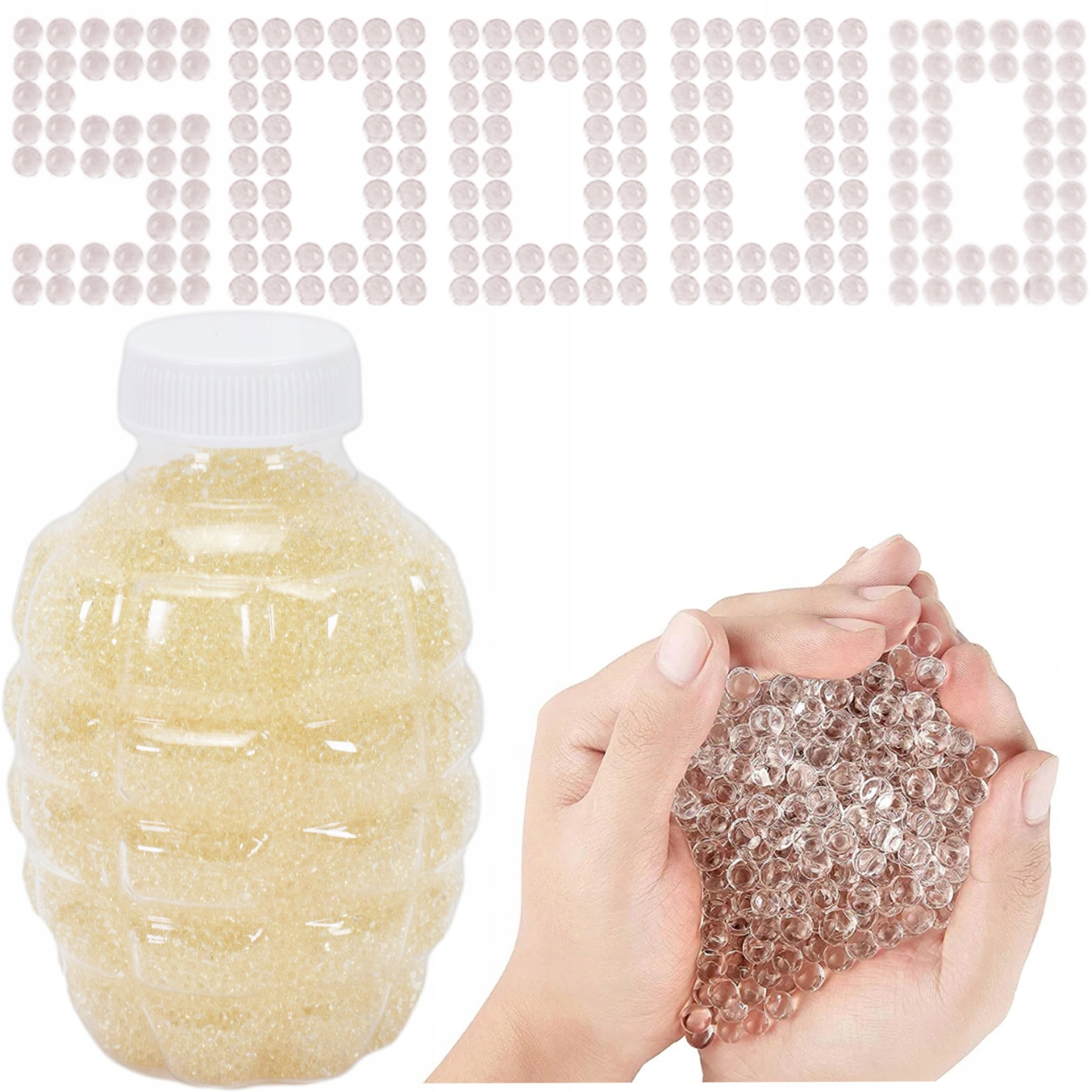 KULKI DO PISTOLETU KARABINU ŻELOWE WODNE ORBIZ ORBEEZ 7-8mm 50000 BEZBARWNE