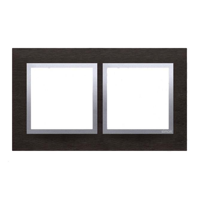Kontakt-Simon Ramka podwójna SIMON54 NATURE metalowa inox yin - DRN2/78