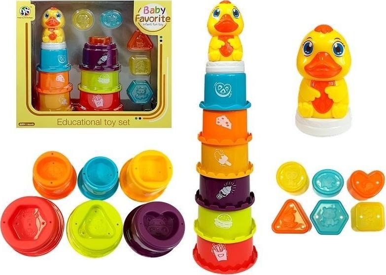 LeanToys Piramidka Edukacyjna Dla Dziecka Zbuduj Wieżę, Sorter, Zabawa w wodzie