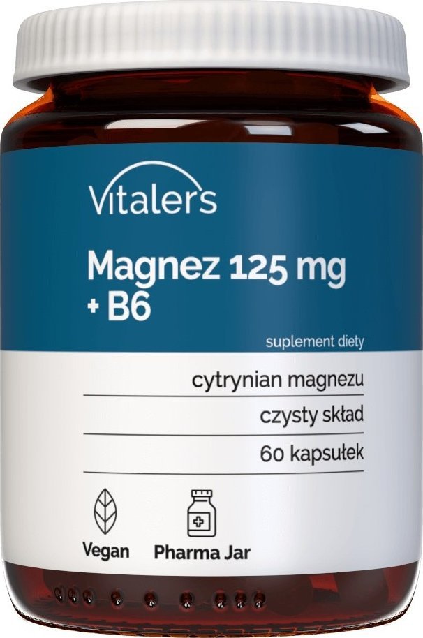 Solgar Vitaler's Magnez 125 mg + Witamina B6 - 60 kapsułek