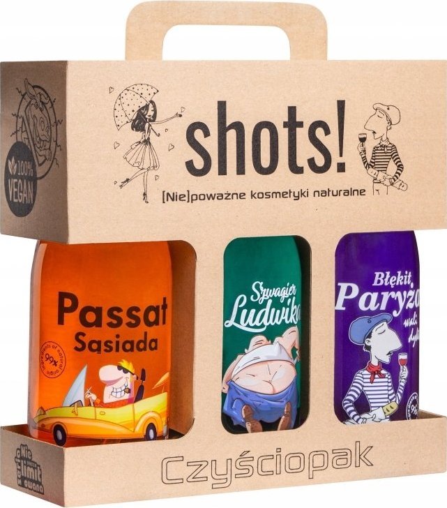 LaQ LAQ Shots! Zestaw prezentowy Czyściopak Męski (Żele do mycia 3x 500ml)