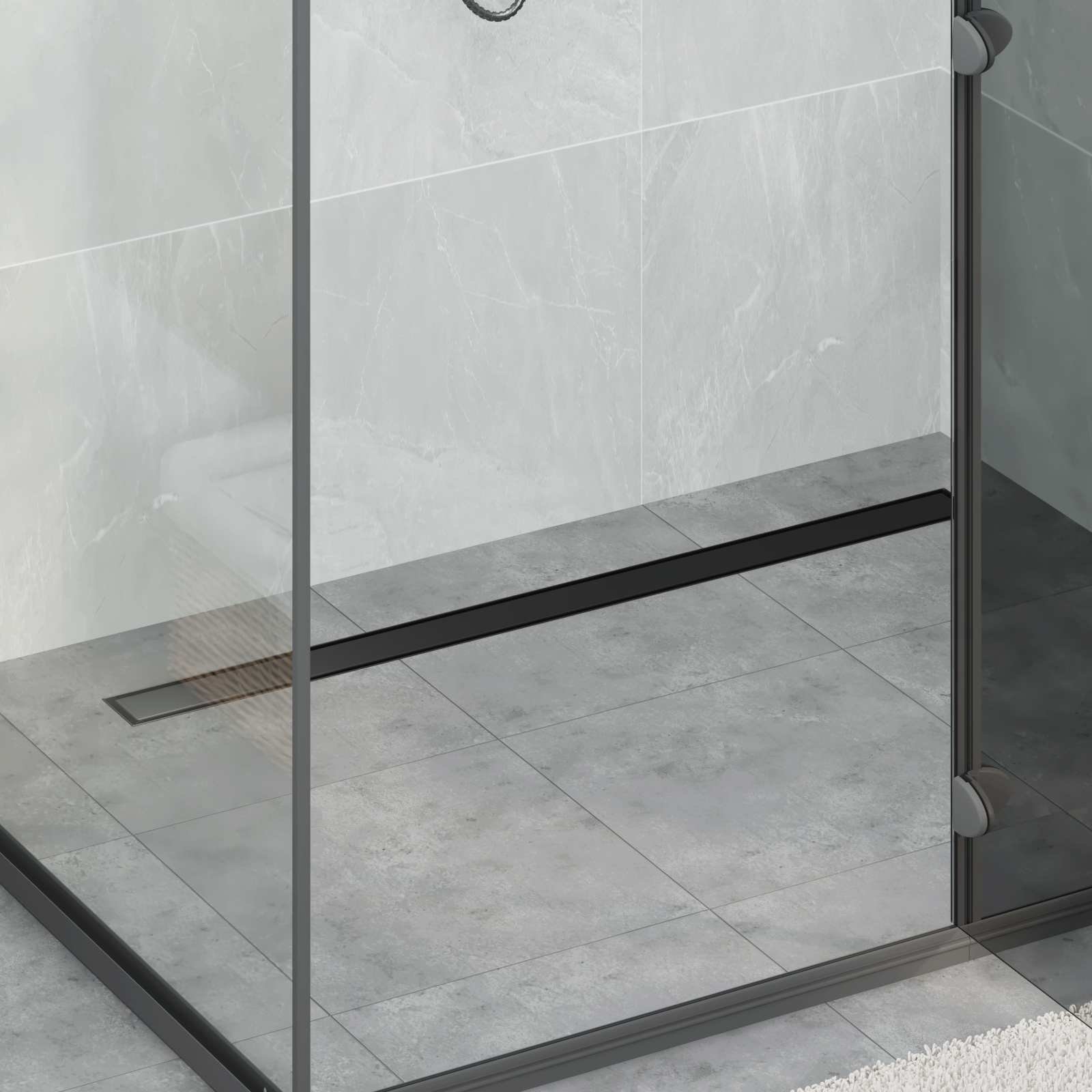 vidaXL Odpływ prysznicowy 2 w 1 z syfonem 360 Czarny 100 cm