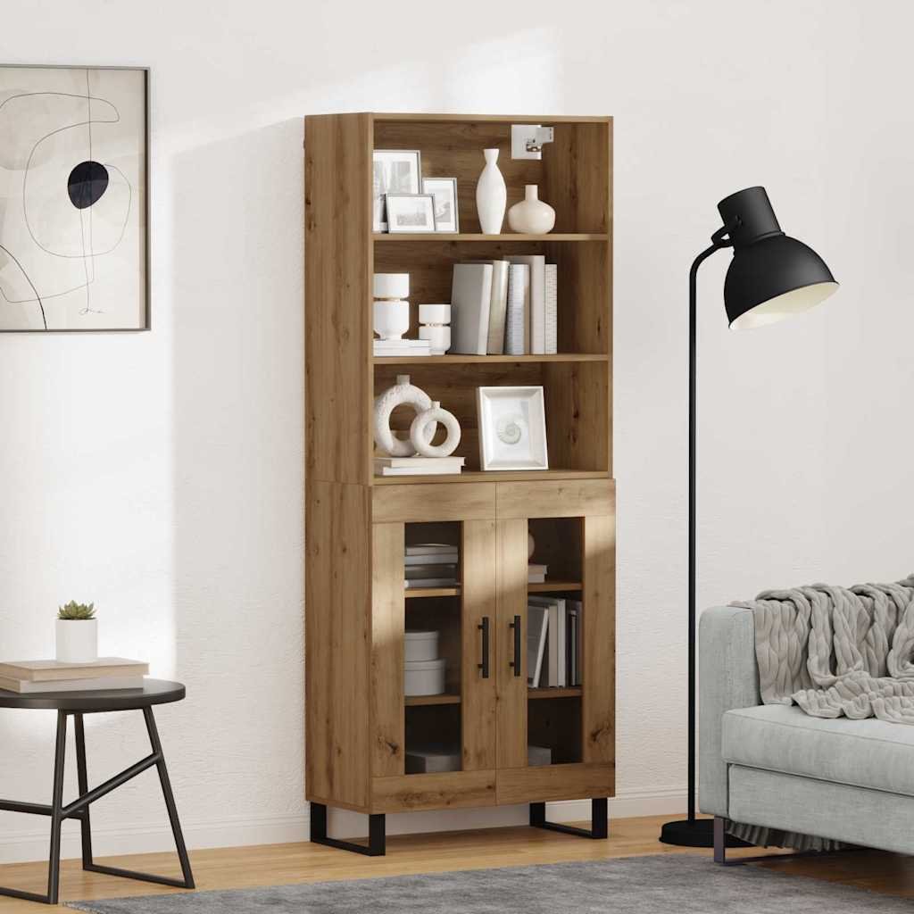 vidaXL Highboard Dąb rzemieślniczy 69,5 x 34 x 180 cm