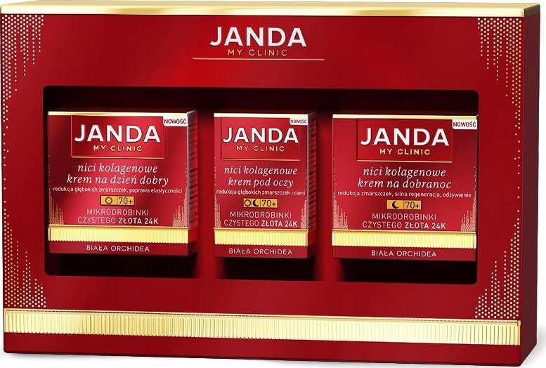 Janda JANDA My Clinic Zestaw prezentowy Nici Kolagenowe 70+ (krem n/dzień dobry+krem n/dobranoc+krem p/oczy)
