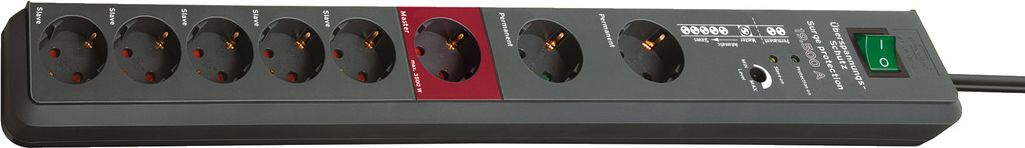 Listwa zasilająca Brennenstuhl Secure-Tec przeciwprzepięciowa 8 gniazd 3 m czarna (1159490936)