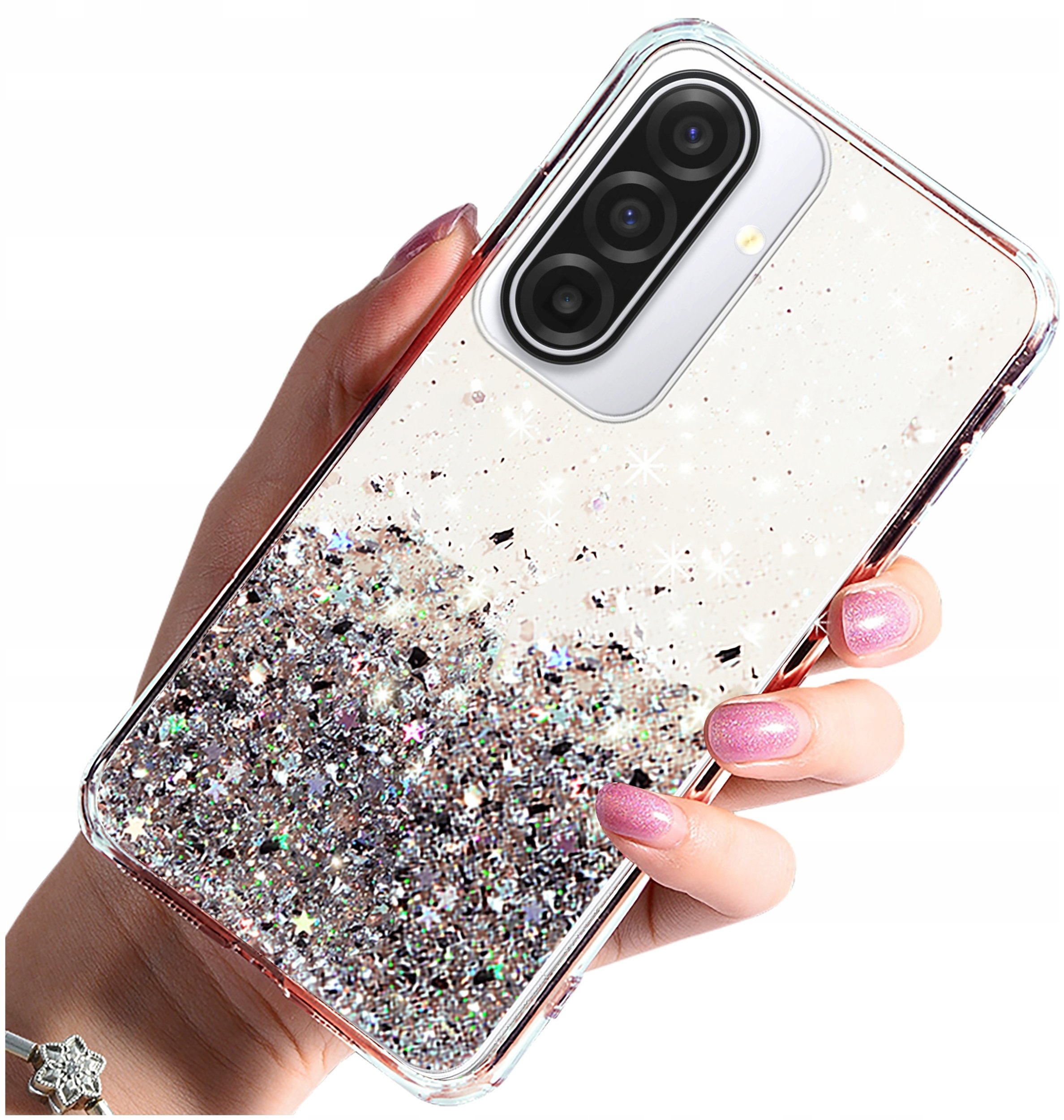 krainaGSM Etui do Samsung A17 5G Etui brokatowe plecki + szkło ochronne 9H