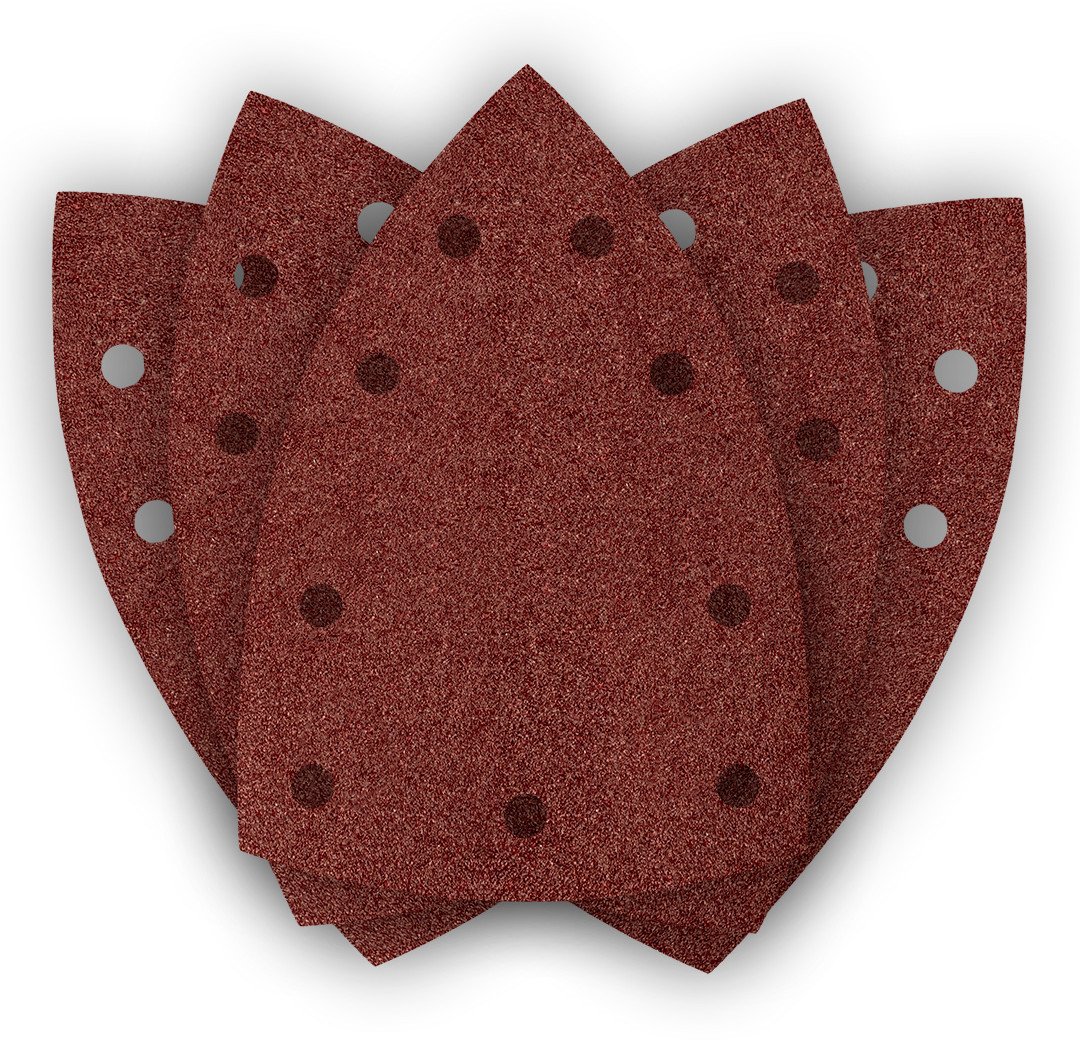 Papiery ścierne na rzep, żelazko 100 x 147 mm, P80, 5 szt., z 9 otworami do 04-623